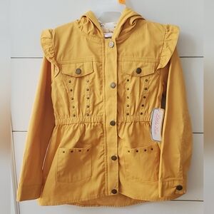 Little Lass Mustard Raincoat with Hood